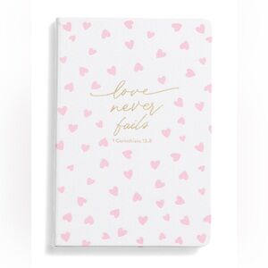 Christian Journal Pink Hearts Notebook Bible Verses Lined Pages Devotional NWT
